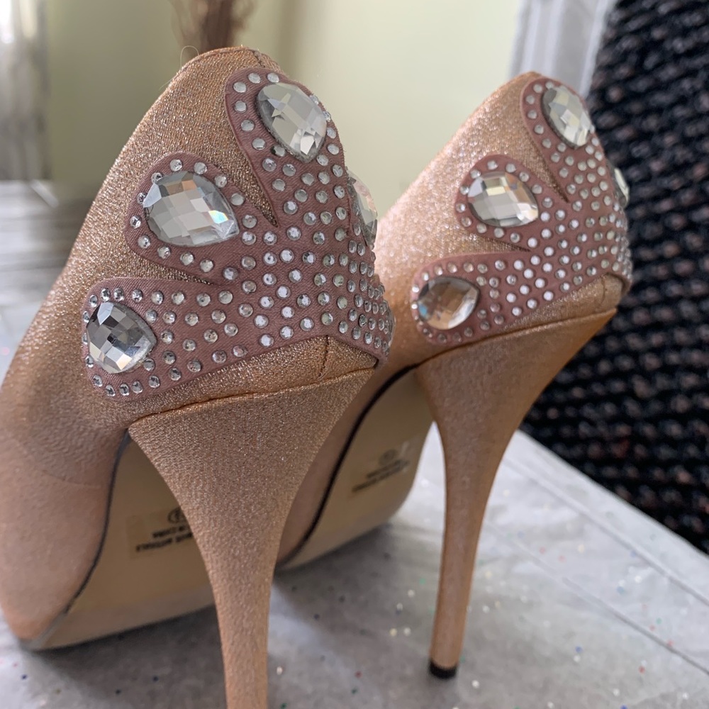Gold like Rhinestone High heels - Picture 5 of 7